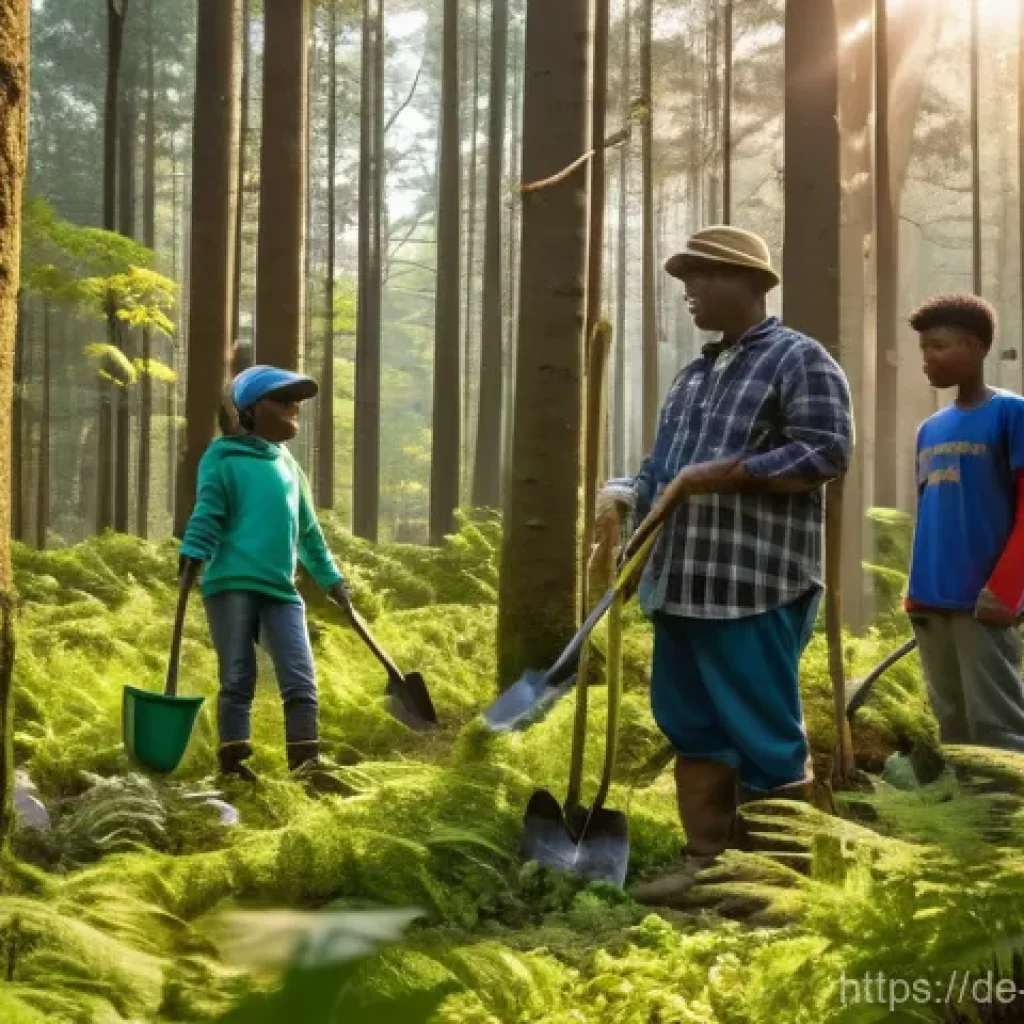 탄소 격리 식재 프로젝트의 사업 성과 평가 - **Prompt 1: Holistic Reforestation and Community Engagement**
"A vibrant, diverse mixed forest a...