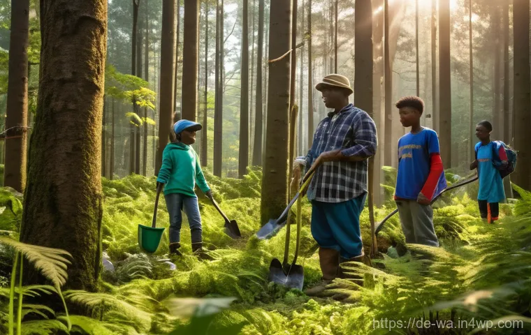 탄소 격리 식재 프로젝트의 사업 성과 평가 - **Prompt 1: Holistic Reforestation and Community Engagement**
"A vibrant, diverse mixed forest a...