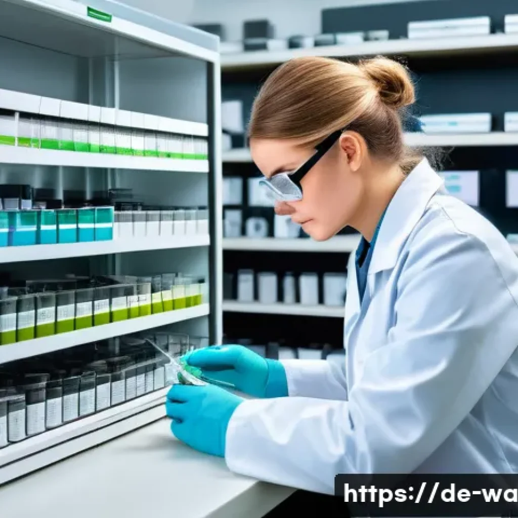 탄소 격리 식재 프로젝트를 위한 토양 준비 방법 - A detailed scene of a professional soil analysis laboratory in Germany, featuring a scientist wearin...