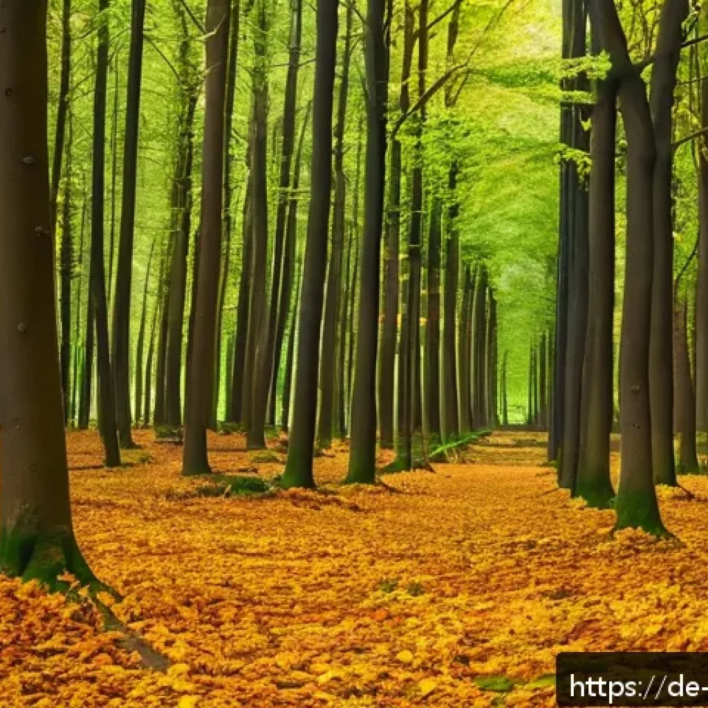 탄소 격리 식재의 생태계 서비스 가치 분석 - A vibrant German forest scene in Brandenburg showcasing a mix of young and mature native trees with ...