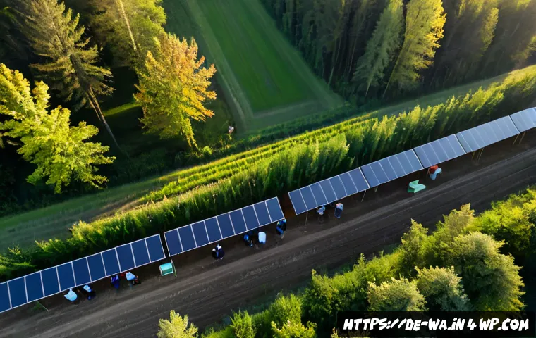 탄소 격리 식재의 비즈니스 모델 혁신 - Photorealistic aerial view of a German mixed forest restoration project beside neatly planted rows o...